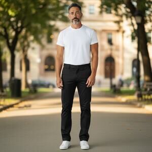 Dockers Flat Front Slim Fit Dress Pants Black Size 36x32